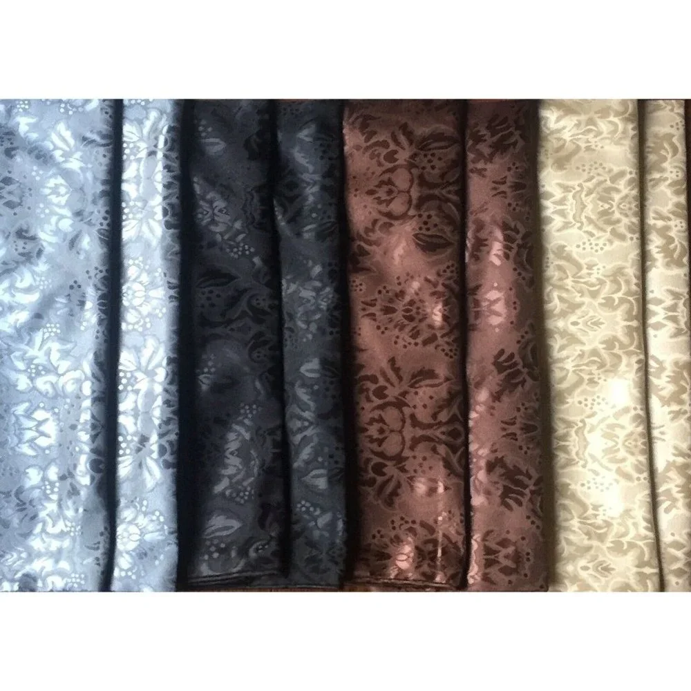 NEW‎ 2 Throw Pillow Covers Damask Floral Satin Solid Grey Gold Black or Brown